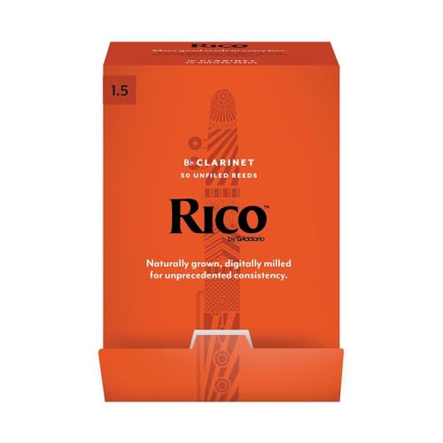 Image of D'Addario Woodwinds, Rico Bb Clarinet Reeds, RCA0115-B50, Strength 1.5, 50-pack