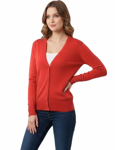 Image of Allsense Women's Long-Sleeve V-Neck Cardigan Sweater | Button Down, Lightweight Soft Knit