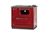 Hosseven 4040 Anatolia Küchenofen, 7,9 kW, EEK A+, Backfach und Herdplatte, Schwedenofen, Kaminofen, Holzofen,BImSchV 2. (Rot)