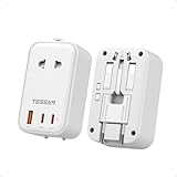 4 en 1 Adaptateur universel : Cet adaptateur voyage universel offre 1 prise (max. 2000W) et 3 ports USB (dont 2 USB C); l'adaptateur secteur universel est compatible avec divers appareils USB ; vous pouvez charger 4 appareils simultanément