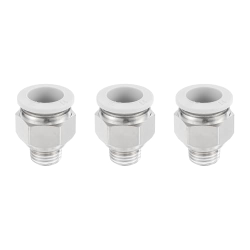 sourcing map 3 Pcs Pneumatic Fitting, PC14-02 14mm Tube OD x 1/4 Inch PT Push to Connect Pneumatic Tube Fittings, Straig