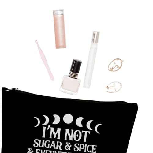 gfuhlre Moon Phase Witch Gifts Stuff Makeup Bag Travel Toiletry Bag Funny Witchcraft Bag Meditation Gifts for Witchcraft Women Birthday Halloween I'm Not Sugar Spice3