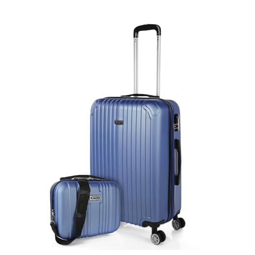 Maleta de Viaje Cabina Rígida 4 Ruedas 55 cm Trolley ABS. Equipaje de Mano. Pequeña Resistente Cómoda y Ligera. Low Cost Ryanair. Estudiante. Calidad y Diseño. T71550, Color azul zafiro