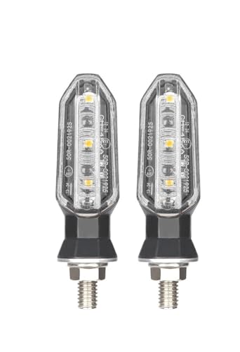 Clignotants ambrés pour moto momt 12V haute luminosité avec éclairage blanc intégré 8mm