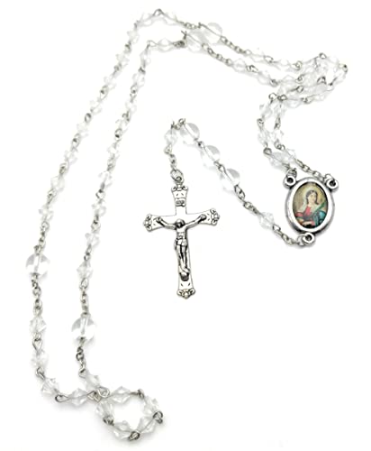 Rosarios y Coronas de Santos y Santas más Cruz de Regalo Hecha de Turquesa Blanca. Se envía en bolsita blanca de felpa (Rosario de Santa Lucía) Cover