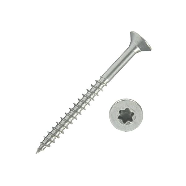 100 Stück Edelstahl-Schrauben 5x60 mm Teilgewinde Torx - Spanplattenschrauben mit Senkkopf - Holzschrauben…