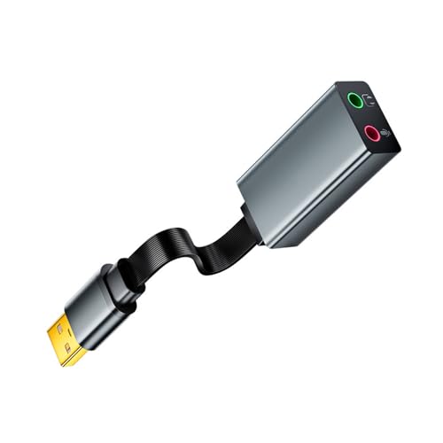Kangnice USB Sound Adapter with Microphone Input and Headphone Output Multiple Aluminum Casing