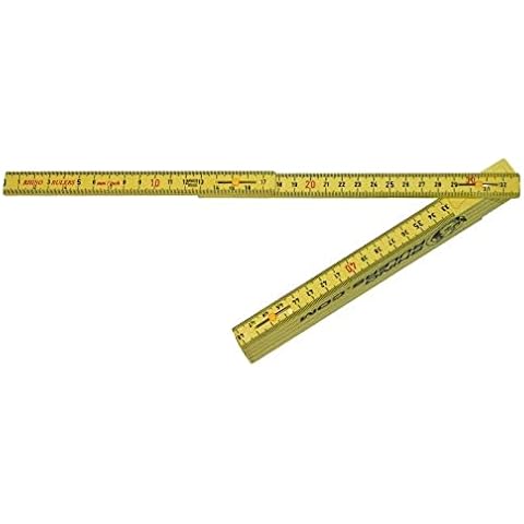 US Tape 55155 Rhino Fiberglass Folding Ruler 5/8" x 6' English/Metric; 16ths front, mm back Cover