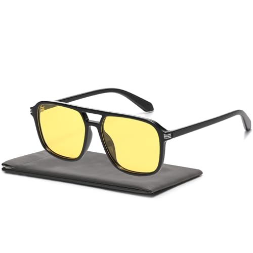 Large Night Vision Glasses for Driving Women Men - Anti Glare Night Driving Glasses