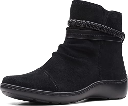 Clarks Womens CORA BRAIDBOOT Suede Comfy Ankle Boots