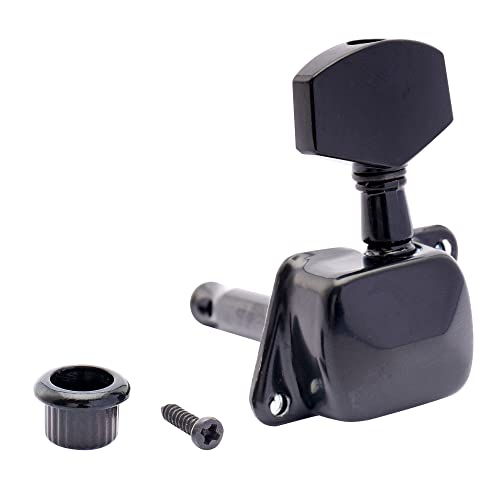 Musiclily Pro 8mm Guitar Tuner Bushings for Electric Guitar Semi-closed Tuning Pegs Machine Heads, Black (Set of 6) - Image 3