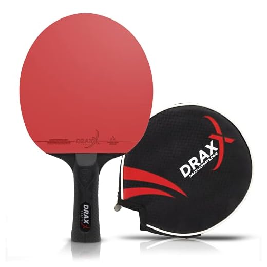 DRAXX SPORTS Raquette de Ping-Pong Pro Split | Waterproof Manche synthétique Haute-Performance | avec Housse de Transport | Tennis de Table Professionnel | Extérieur ou Intérieur | Avancé et Débutant