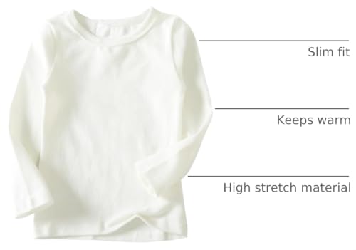 Image of Niyage Toddler Soft Thick Crewneck Tee Tops Girls Comfort Basic Long Sleeve T-Shirt