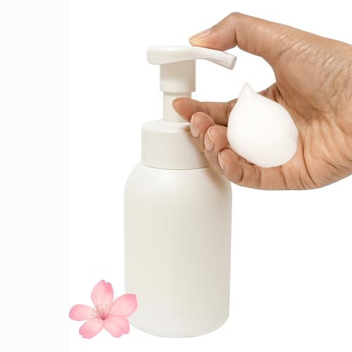 Image of Emarful Plastic Foaming Hand Soap Dispenser,Toddler Bar Soap Cute Kids Dispenser for Bathroom Refillable Pump Bottles for Kitchen Liquid Shampoo Body Wash 10oz 300ml (1, White)