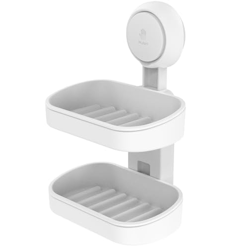 Image of TAILI Soap Holder, Soap Dish for Shower Suction Cup, Bar Soap Holder, White