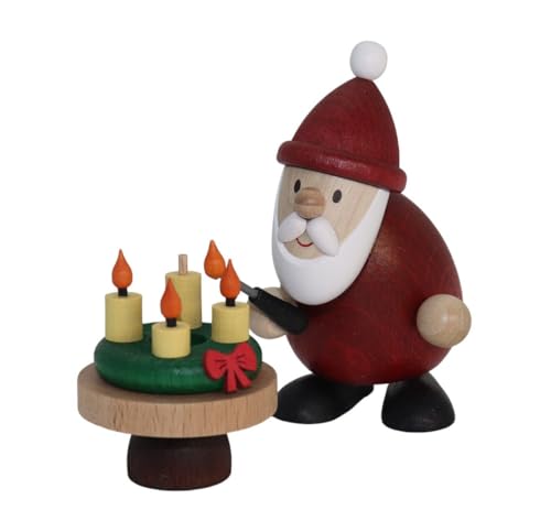 Kunsthandwerk Ullrich Weihnachtsfigur Weihnachtsmann mit Adventskranz...