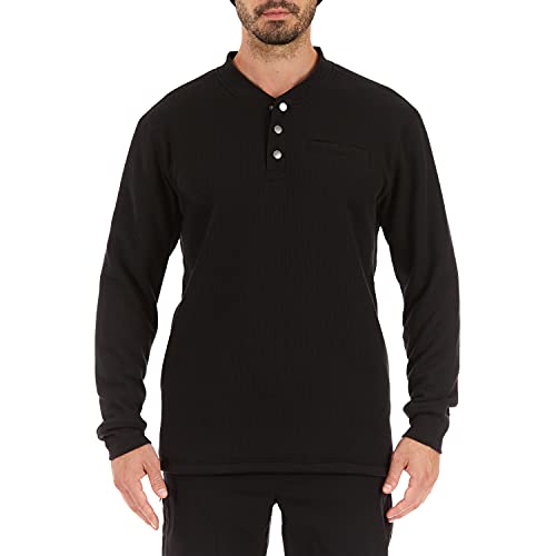 Smith's Workwear Men's Sherpa Bonded Thermal Henley Pullover