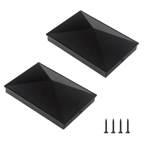 4x6 Aluminum Post Caps Pyramid Wood Post Cap Waterproof Fence Posts Cover Deck Corridors Mailbox 2 Pack