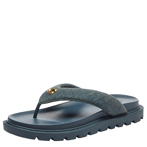COACH Brynn Loved Denim Thong Sandal