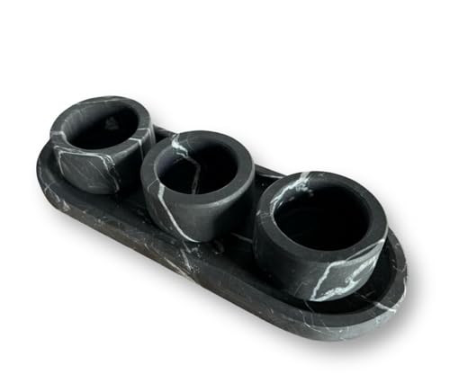 La Mejor Recopilación de Salsera los mejores 10. 48 AIRAM HOME Salseros de Mármol Natural, Juego de Cuencos para Salsa, Negro Monterrey.