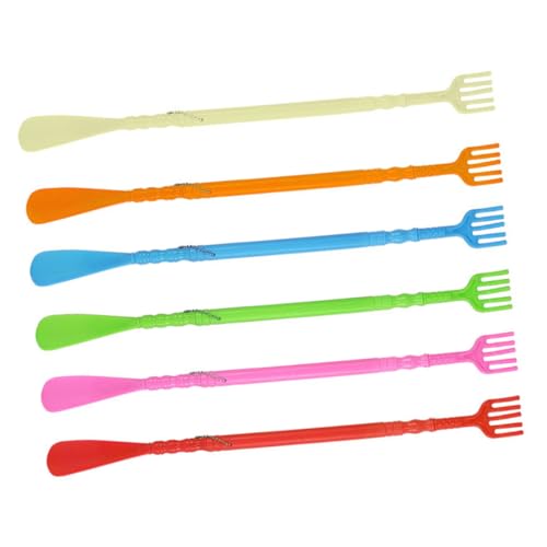 VANZACK 6 piezas Masajeador Calzador Plástico Resistente Multifunción con Rascador Espalda Portátil para Facilitar Calzado Diario