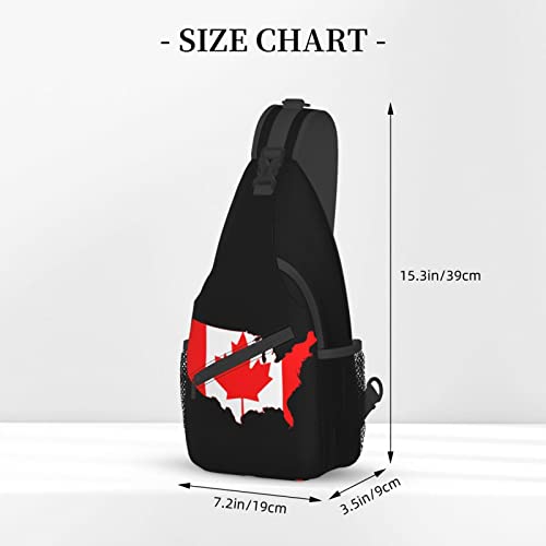Mochila bandolera unisex con bandera canadiense y mapa USA miniatura 4