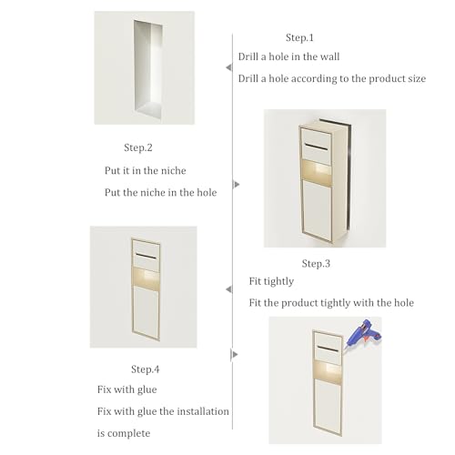 Generisch Toilettenpapierhalter aus Edelstahl mit Abfalleimer und Bürste, platzsparender Badorganizer, verstecktes Duschregal, robuster Grauer Rahmen, 19,6 x 61,6 x 12,5 cm
