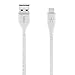 Belkin DuraTek Plus USB Lightning Cable - USB-A Cable with Leather Strap - Ultra-Strong Charging Cable With Flexible Insulation - Compatible with iPhone, iPad, Airpods and More - 6ft/1.8m (White)
