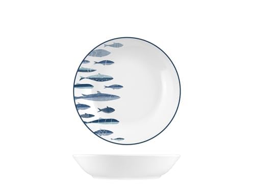 H&H-Set 6 Piatti Fondi, linea Atlantic, ø 20 cm, in stoneware, lavabili in lavastoviglie