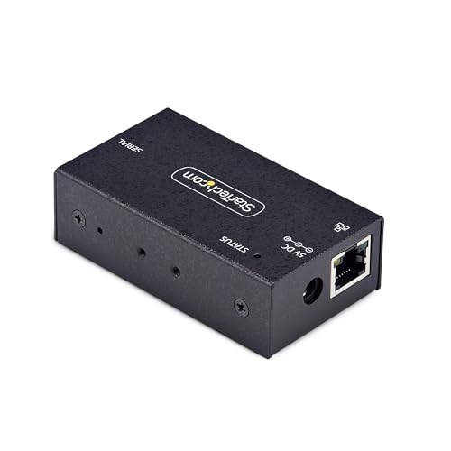 Image of StarTech.com 1-Port Serial to Ethernet Adapter, IP Serial Device Server for Remote RS232 Devices, Wall /DIN Rail, LAN to DB9, TAA