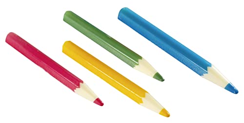 Hobbybäcker 44x essbare Stifte aus weißer Schokolade, Tortendeko für die Einschulung, Maße je Buntstift: 77x8x6 mm