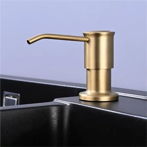Maizoon Built-in Soap Dispenser for Kitchen 304 Stainless Steel Pump Head with 500ML/17OZ Bottle and 100CM/39Inches Extension Tube Dish Soap Hand Lotion Dispenser Golden - Image 3
