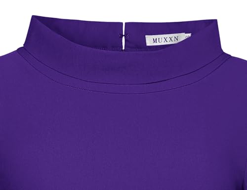 Image of MUXXN Women's 1950s Vintage 3 /4 Sleeve Elegant Collar Cocktail Evening Dress
