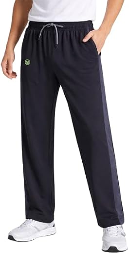 Men’s Casual Trousers with Drawstring Waist Regular Fit Comfortable Pajama Pants with Utility Pockets