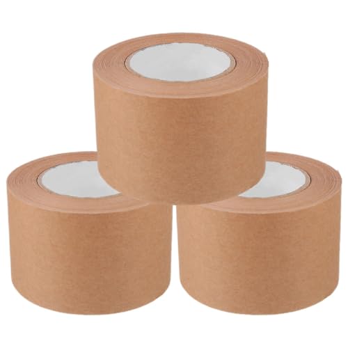 COHEALI Cinta de Papel Kraft Reforzada 57mm X 30m, Cinta Resistente para Embalaje y Envío, 3 Rollos Multiusos para Cajas y Sellado de Paquetes