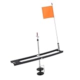 RiToEasysports Stainless Steel Ice Fishing Tip Up with Foldable Pole, High Vis Flag and Measuring Ruler for Ice Fishing Enthusiasts
