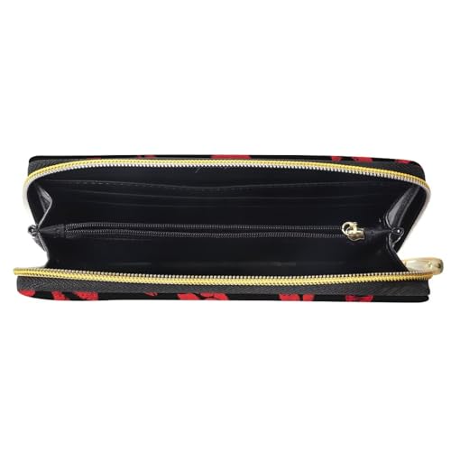 Pensura Red Lips Print Wallets Long Clutch Purse Credit Card Holder Large Capacity Organizer PU Leather Zip Around Wallet for Women4