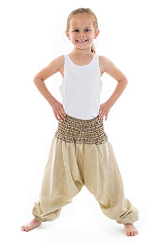 Pantalon enfant aladin écru style bohème inspiré des voyages