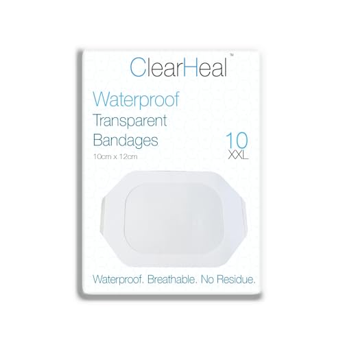 Waterproof Transparent Adhesive Plaster - 10cm x 12cm, 10pcs Film Dressings for Tattoo Aftercare, Wounds & Swimming - Breathable Second Skin (No Pad)