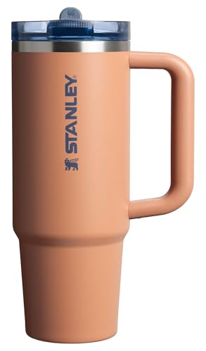 Stanley Quencher ProTour Trinkhalm-Becher mit auslaufsicherem Deckel, 850 ml, integrierter Strohhalm und Griff, Getränkehalter, kompatibel für Reisen, isolierter Edelstahlbecher, BPA-frei, Toast VRT