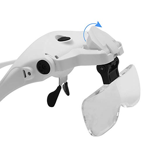 5 Lentes Lupa com 2 Luzes LED E Óculos de Carregamento USB Ferramenta de Ampliação Recarregável Lent