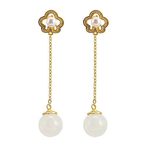 Boucles d'oreilles S925 en perles et fleurs élégantes pour femmes