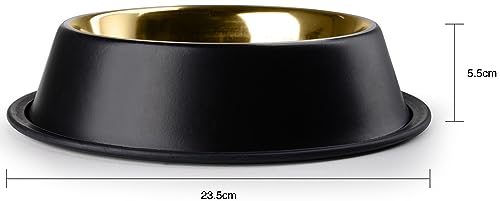 STILGUT Aluminium Feeding Bowl for Dogs and Cats 0.7 L, Dog Bowl, Cat Bowl, Water Bowl - Black/Gold, 700 ml - Image 3