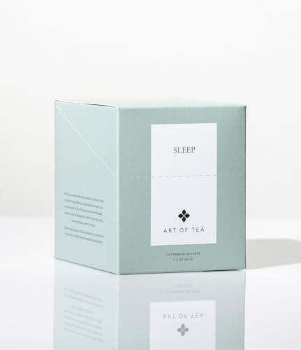 Art of Tea Sleep Tea Bags, 12 Pyramid Sachets, Herbal Tea, Chamomile Lavender Caffeine Free Tea, Relaxing Sleep Tea for Nighttime Wind Down