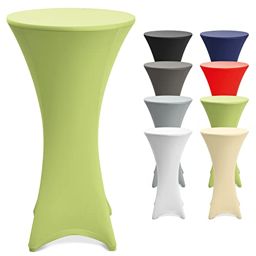 Beautissu Housse Table de Jardin - Lot de 2 Housses Table de Jardin Haute – Housse Mange Debout – Housse Table Elastique - Stella Ø 80-85 cm - Vert