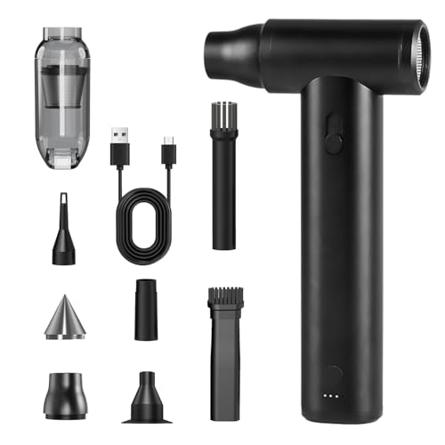 Image of Zorpupoa 3 in 1 Compressed Air Duster, 250000RPM Cordless Portable Mini Handheld Vacuum Cleaner & Hand Pump Rechargeable Air Blower with Brushless Motor for PC Keyboard Car Home Carpet