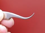 Faude Zeckenpinzette, Zeckenzange nur 8cm klein für Unterwegs zum Entfernen von Zecken jeder Größe ohne sie zu quetschen mit feiner, rund gebogener Spitze, Edelstahl