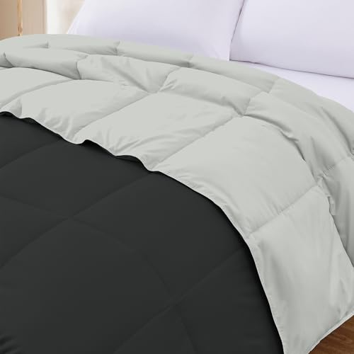 Image of Modern Threads Down Alternative Reversible Comforter Black /Silver Twin