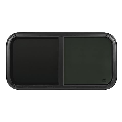 RASTKY Ventanas Correderas RV de 1000x500mm, Marco de Aleación de Aluminio Negro con Pantalla Repelente de Insectos para Remolque (para Espesor de Pared: 31 a 36 mm)