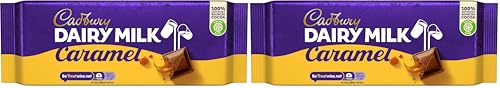 Cadbury Dairy Milk con Caramelo, Tableta de Chocolate con Leche y Caramelo, Sabor Irresistible, 180...